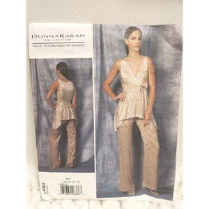 Vogue V1480 Donna Karan Collection Top & Pants | Sizes 4–12 | UNCUT